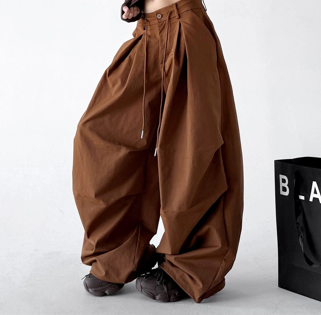 Deep-Pleat Wide-Leg Pants