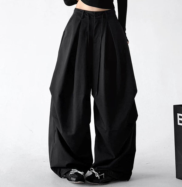 Deep-Pleat Wide-Leg Pants