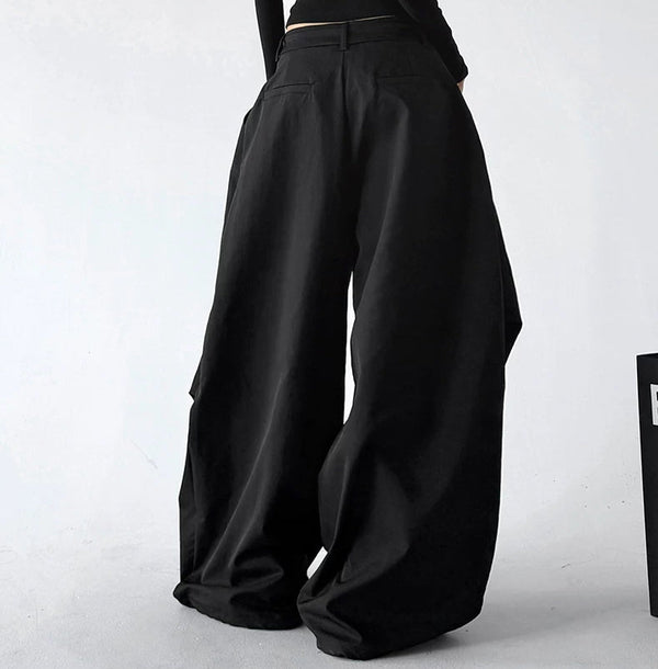Deep-Pleat Wide-Leg Pants