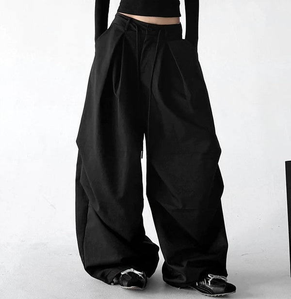 Deep-Pleat Wide-Leg Pants