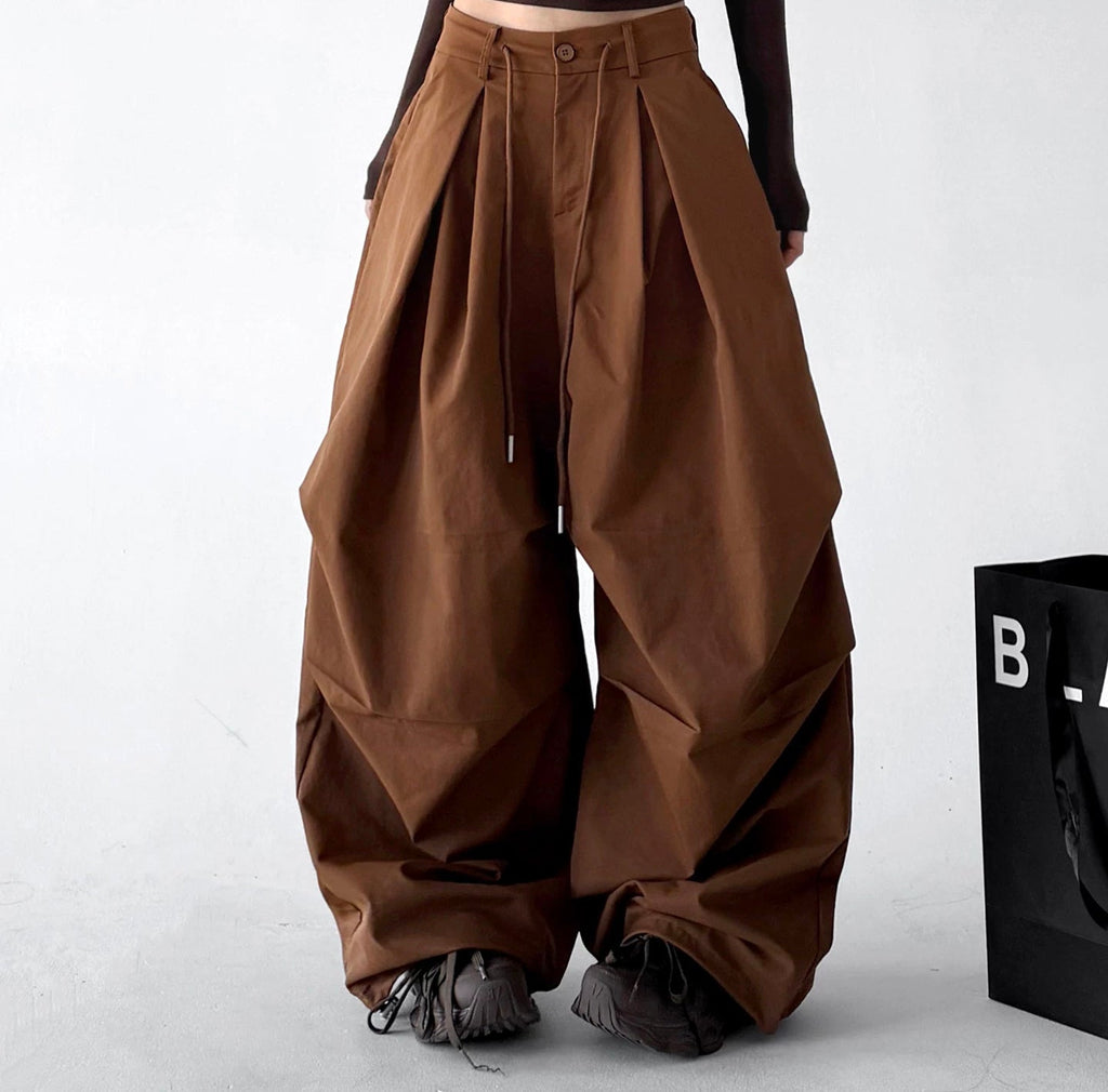Deep-Pleat Wide-Leg Pants