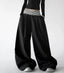 Black wide leg pants, front view