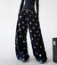 Black wide leg pants, front view