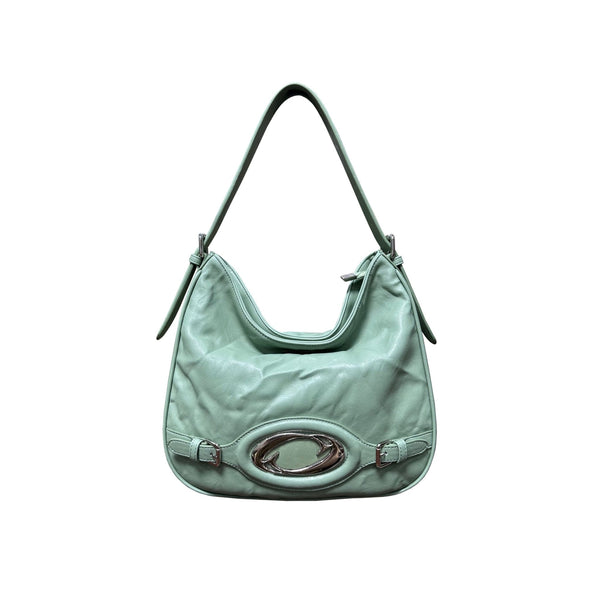 CULTIVATOR Pleated Textured Leather Shoulder Bag - COPPING THREADS - CULTIVATOR
