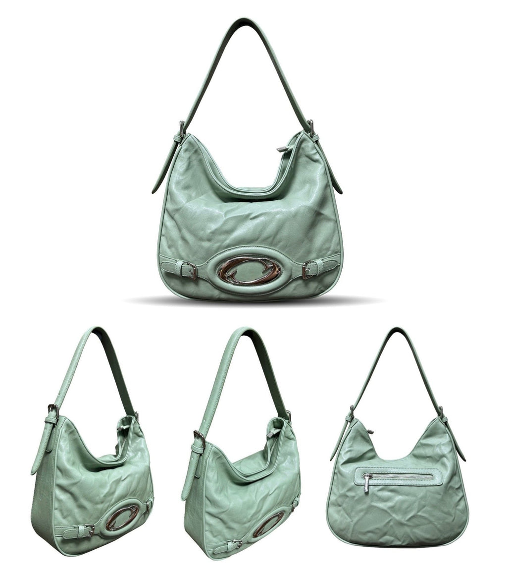 CULTIVATOR Pleated Textured Leather Shoulder Bag - COPPING THREADS - CULTIVATOR