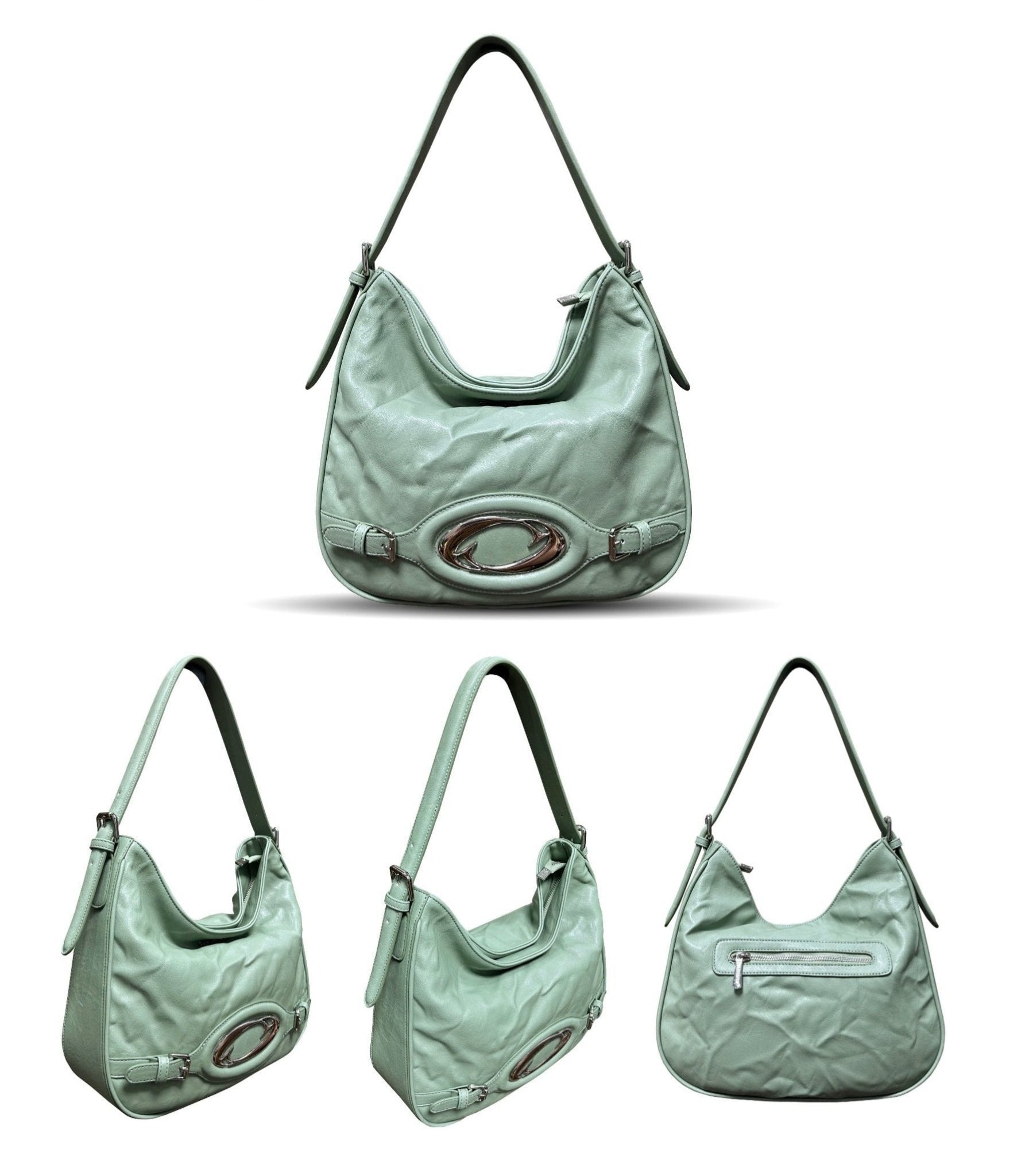 CULTIVATOR Pleated Textured Leather Shoulder Bag - COPPING THREADS - CULTIVATOR