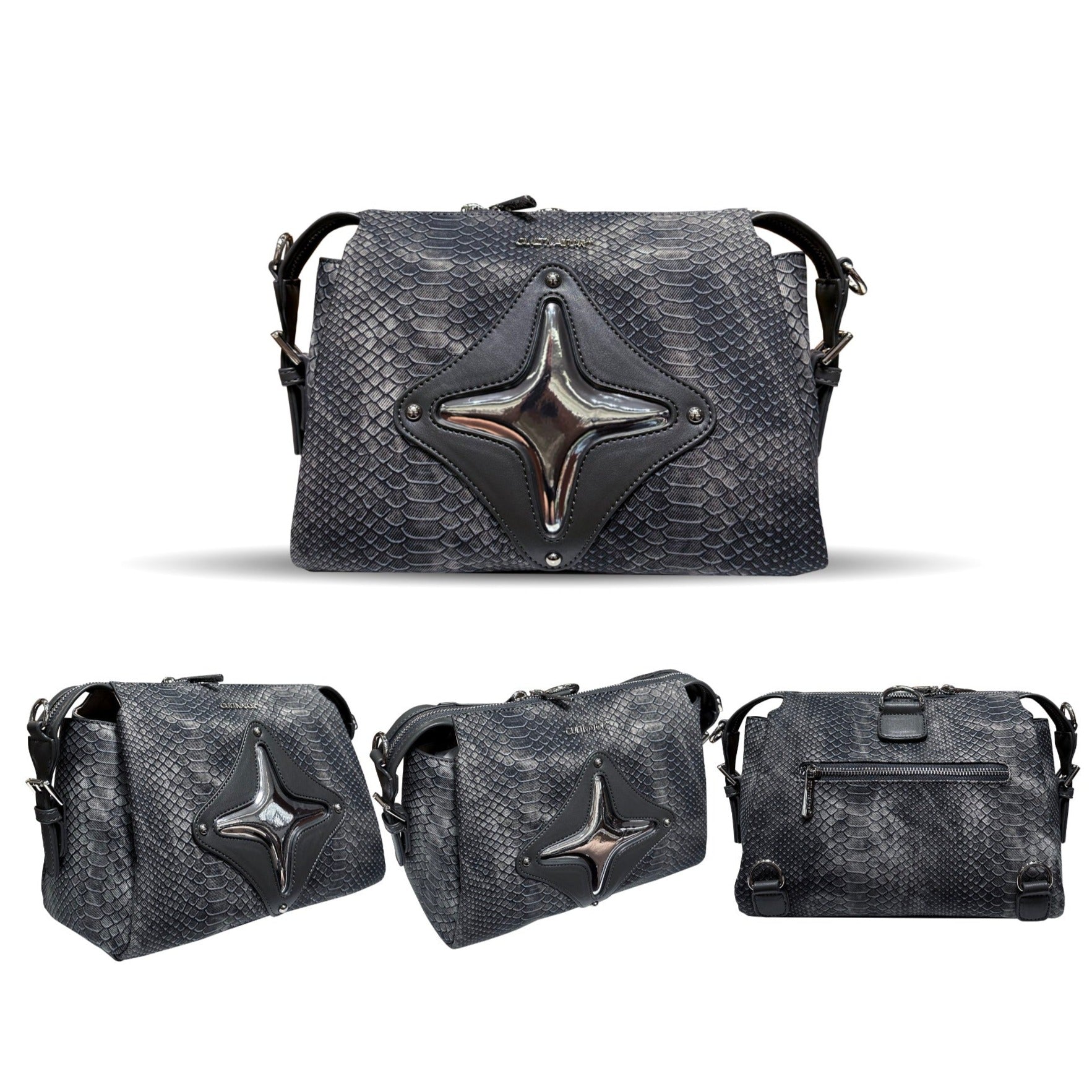 CULTIVATOR Snake Pattern Shoulder Bag Black - COPPING THREADS - CULTIVATOR