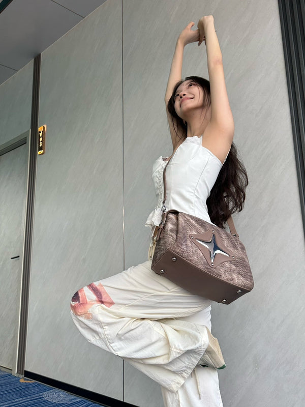 CULTIVATOR Snake Pattern Shoulder Bag Blue - COPPING THREADS - CULTIVATOR