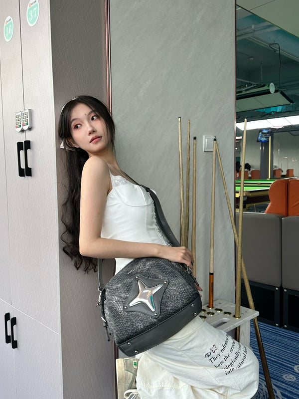 CULTIVATOR Snake Pattern Shoulder Bag Blue - COPPING THREADS - CULTIVATOR