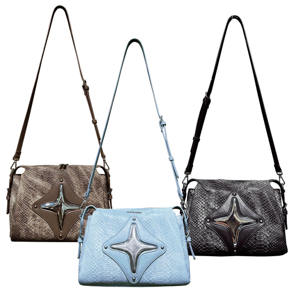 CULTIVATOR Snake Pattern Shoulder Bag Blue - COPPING THREADS - CULTIVATOR