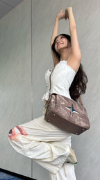 CULTIVATOR Snake Pattern Shoulder Bag Brown - COPPING THREADS - CULTIVATOR