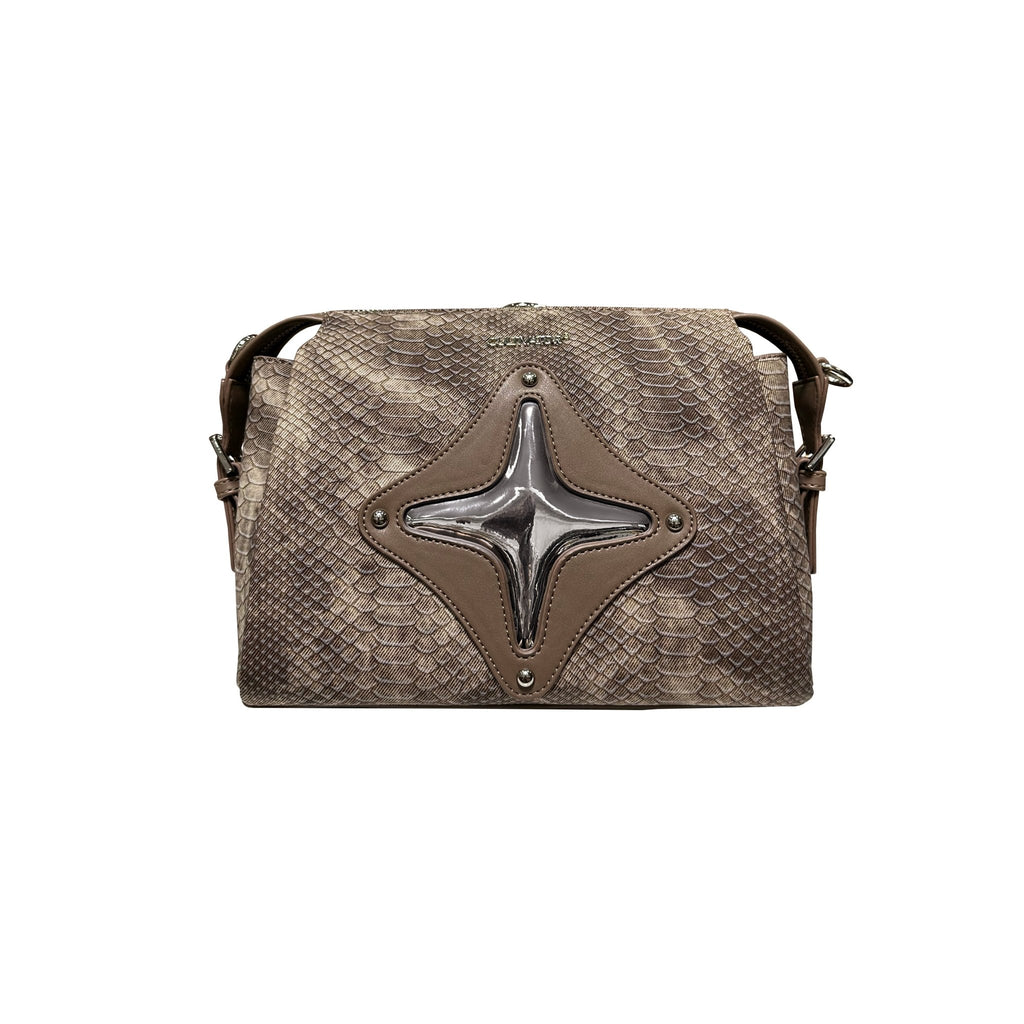 CULTIVATOR Snake Pattern Shoulder Bag Brown - COPPING THREADS - CULTIVATOR
