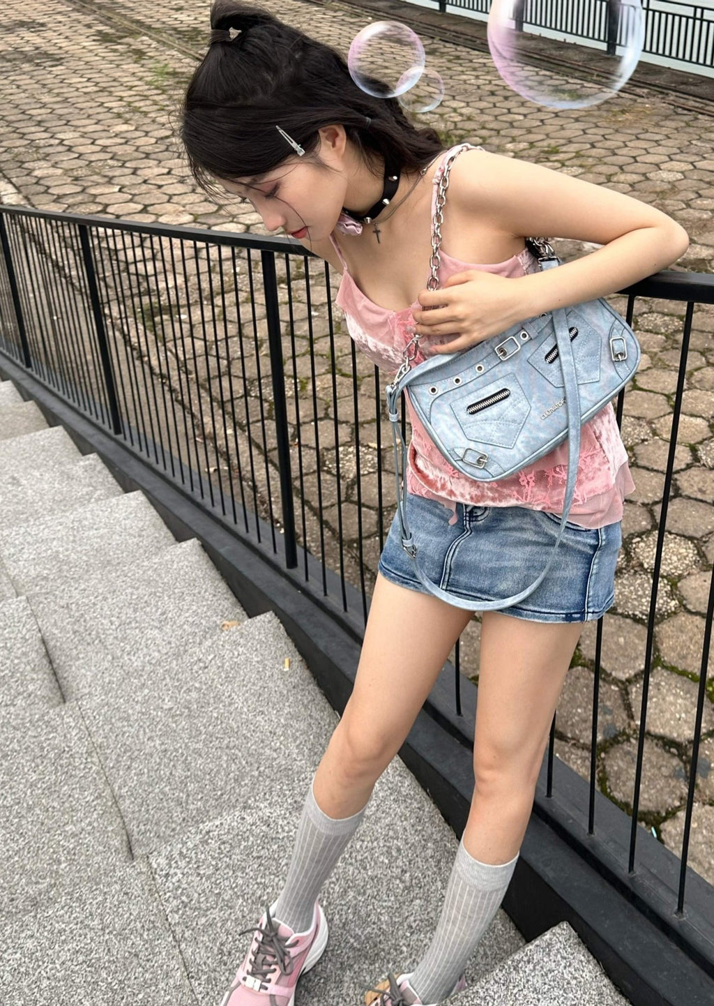 CULTIVATOR Tie - dye Denim Shoulder Bag - COPPING THREADS - CULTIVATOR