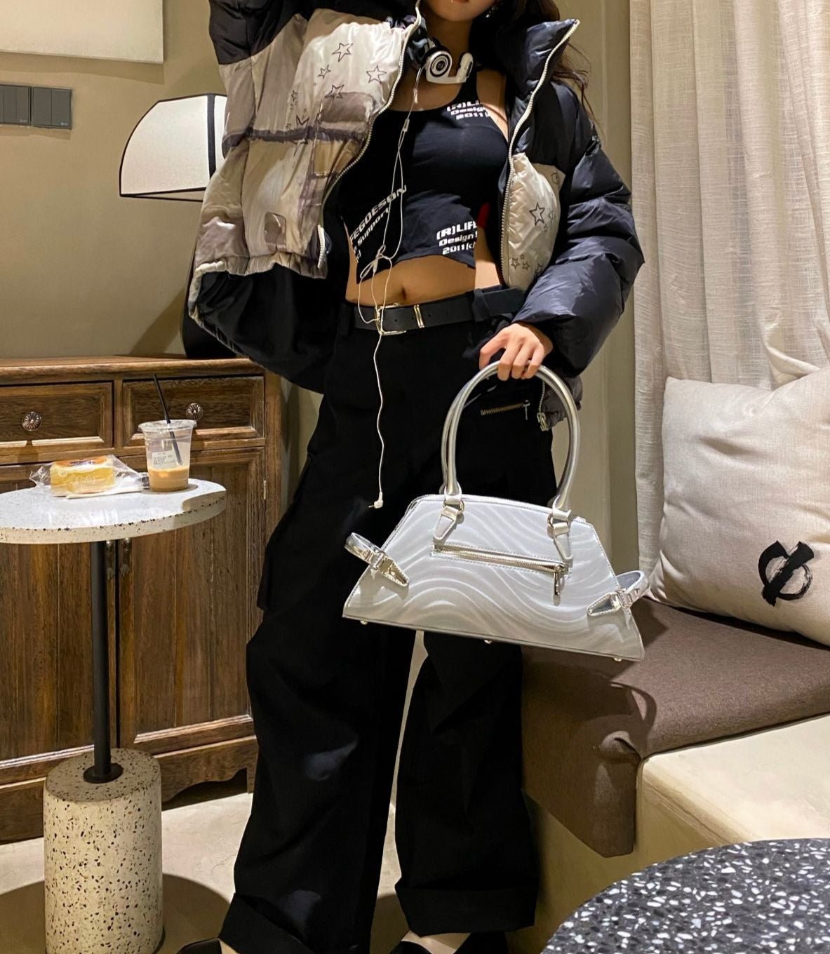 CULTIVATOR Y2K Glow Wave Pattern Shoulder Bag - COPPING THREADS - CULTIVATOR