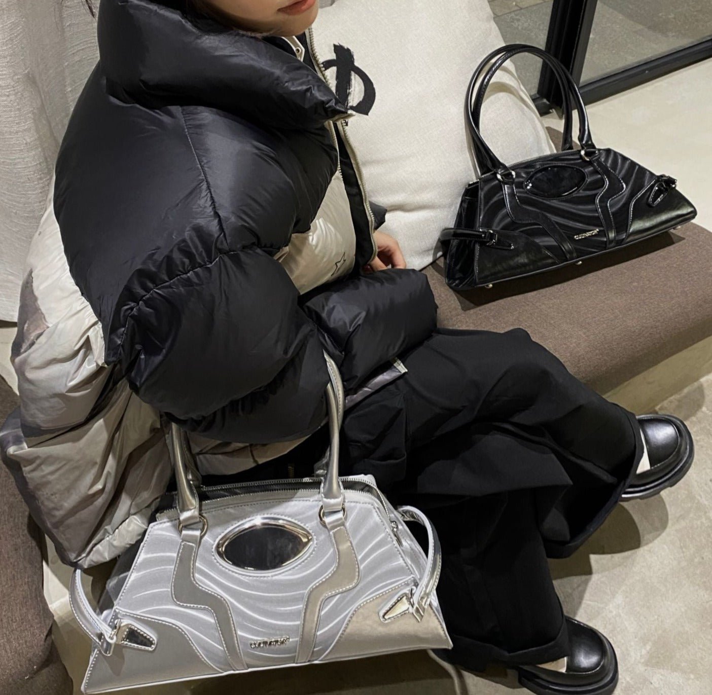 CULTIVATOR Y2K Glow Wave Pattern Shoulder Bag - COPPING THREADS - CULTIVATOR