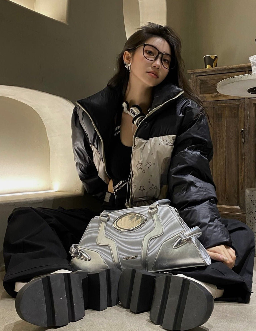 CULTIVATOR Y2K Glow Wave Pattern Shoulder Bag - COPPING THREADS - CULTIVATOR