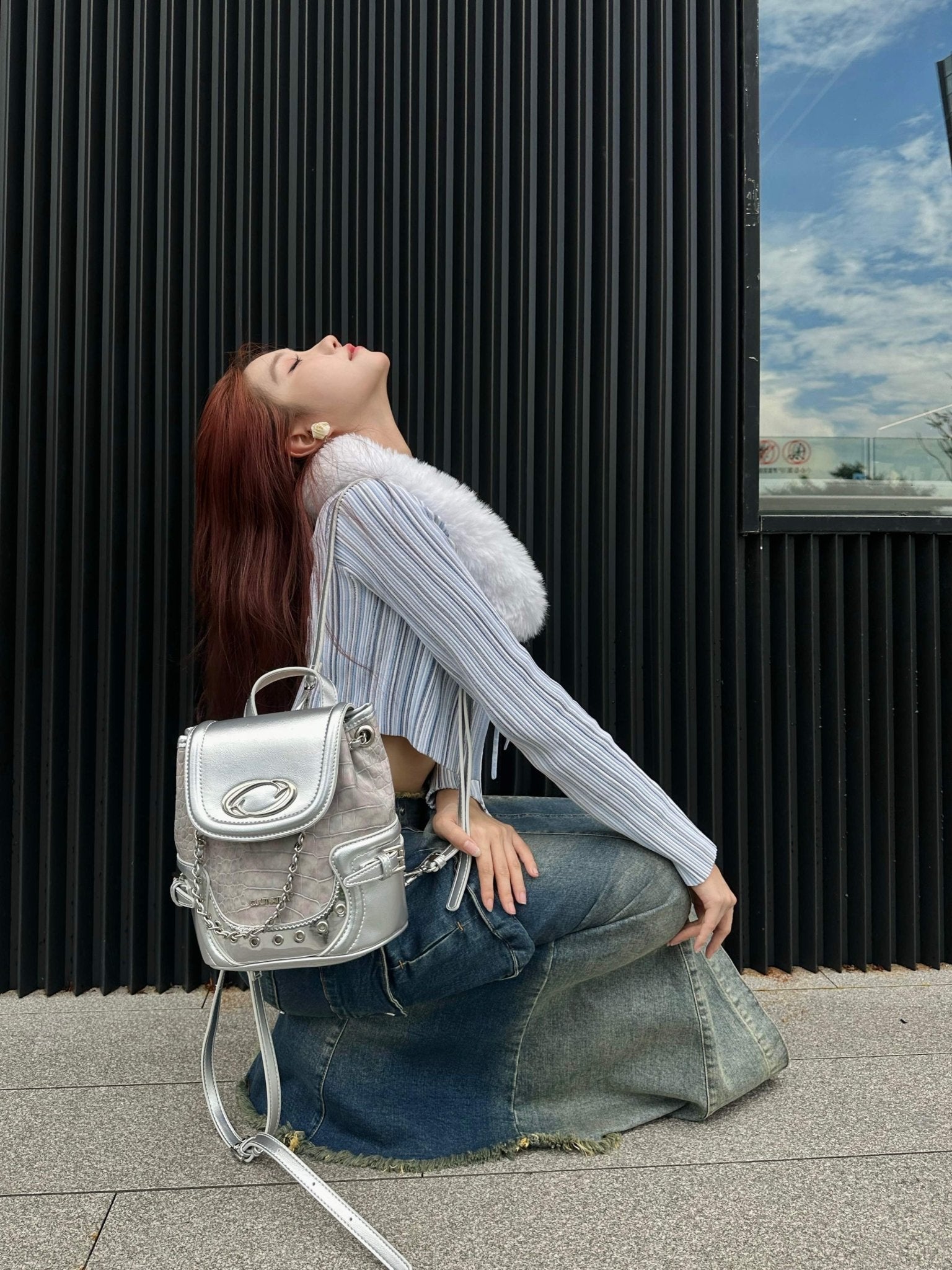 CULTIVATOR Y2K Pink Crocodile Pattern Mini Shoulder Bag - COPPING THREADS - CULTIVATOR