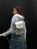 CULTIVATOR Y2K Pink Crocodile Pattern Mini Shoulder Bag - COPPING THREADS - CULTIVATOR