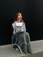 CULTIVATOR Y2K Pink Crocodile Pattern Mini Shoulder Bag - COPPING THREADS - CULTIVATOR