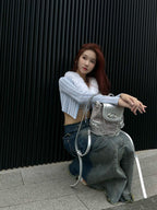 CULTIVATOR Y2K Pink Crocodile Pattern Mini Shoulder Bag - COPPING THREADS - CULTIVATOR