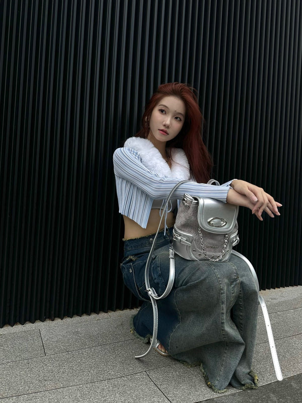 CULTIVATOR Y2K Pink Crocodile Pattern Mini Shoulder Bag - COPPING THREADS - CULTIVATOR