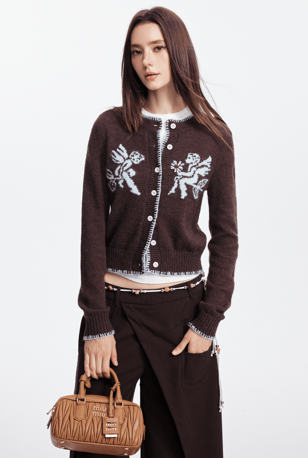 Cupid Jacquard Embellished Cardigan - COPPING THREADS - CHICISLAND