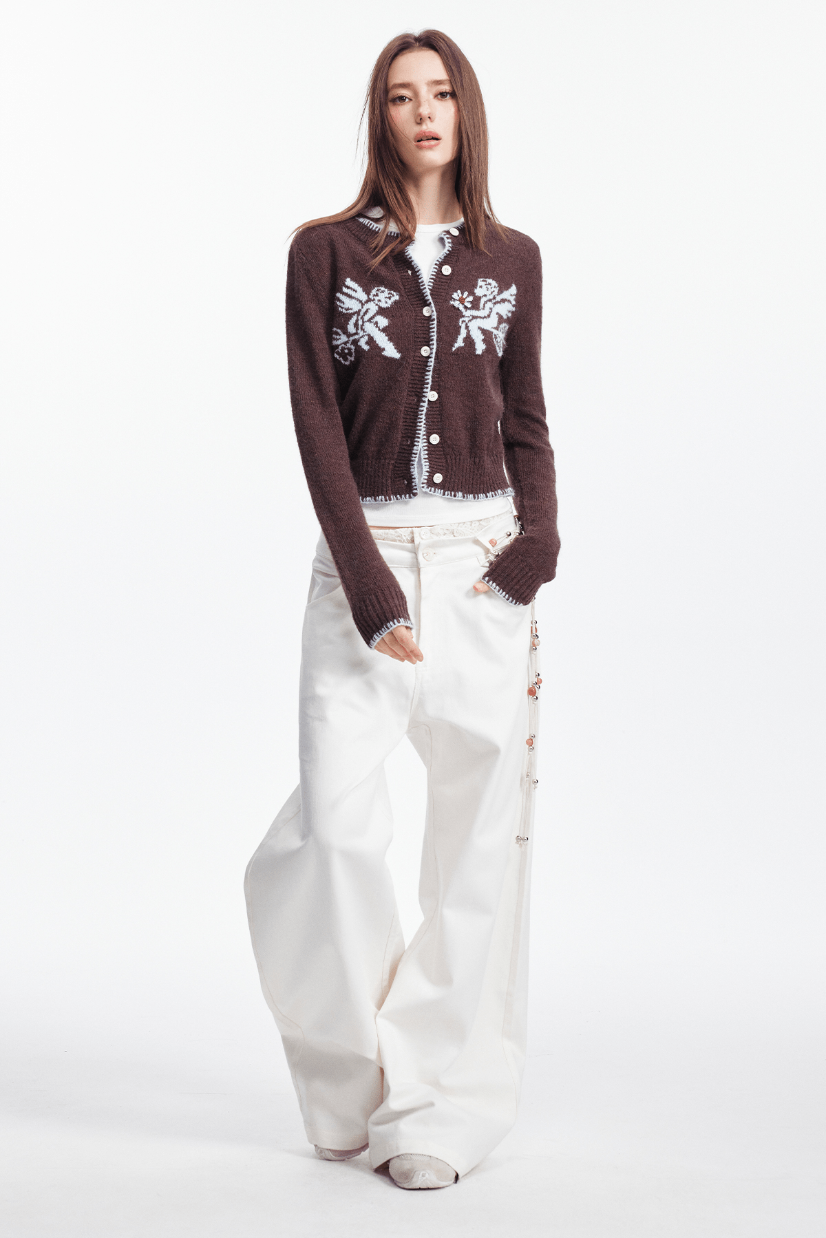 Cupid Jacquard Embellished Cardigan - COPPING THREADS - CHICISLAND