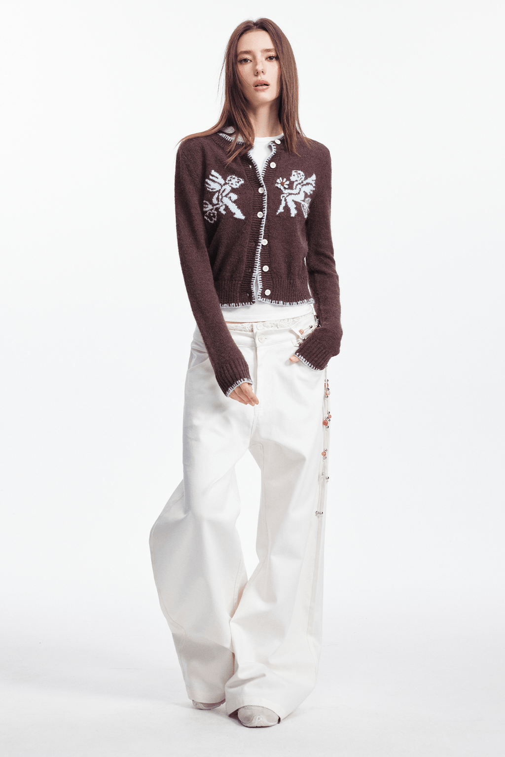 Cupid Jacquard Embellished Cardigan - COPPING THREADS - CHICISLAND