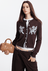 Cupid Jacquard Embellished Cardigan - COPPING THREADS - CHICISLAND