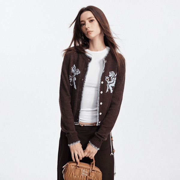 Cupid Jacquard Embellished Cardigan - COPPING THREADS - CHICISLAND