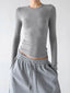 Curved-Hem Crewneck Long-Sleeve T-Shirt - COPPING THREADS - CT ORIGINALS