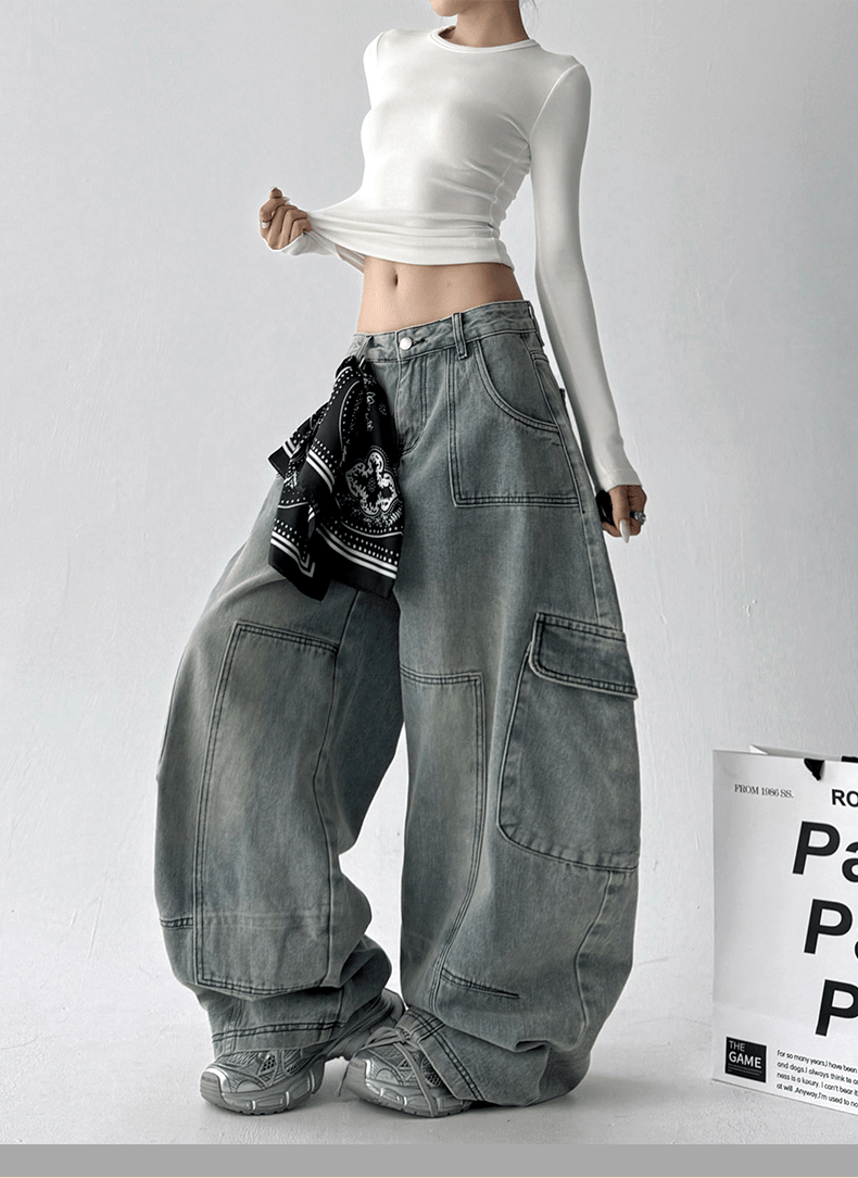 Curved - Seam Washed Wide - Leg Jeans - COPPING THREADS - CT Select