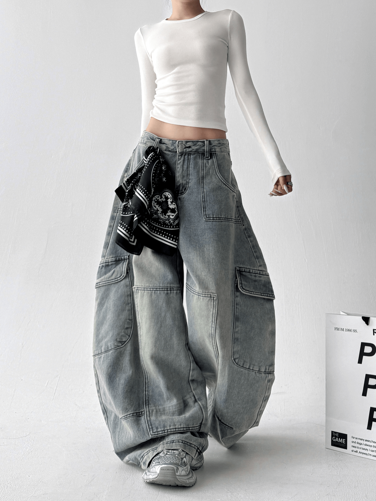 Curved - Seam Washed Wide - Leg Jeans - COPPING THREADS - CT Select