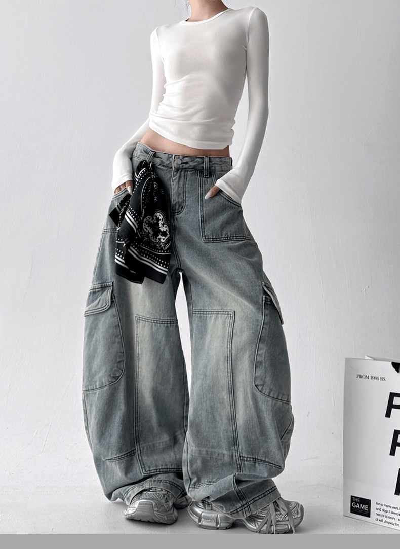 Curved - Seam Washed Wide - Leg Jeans - COPPING THREADS - CT Select Main image