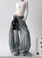 Curved - Seam Washed Wide - Leg Jeans - COPPING THREADS - CT Select