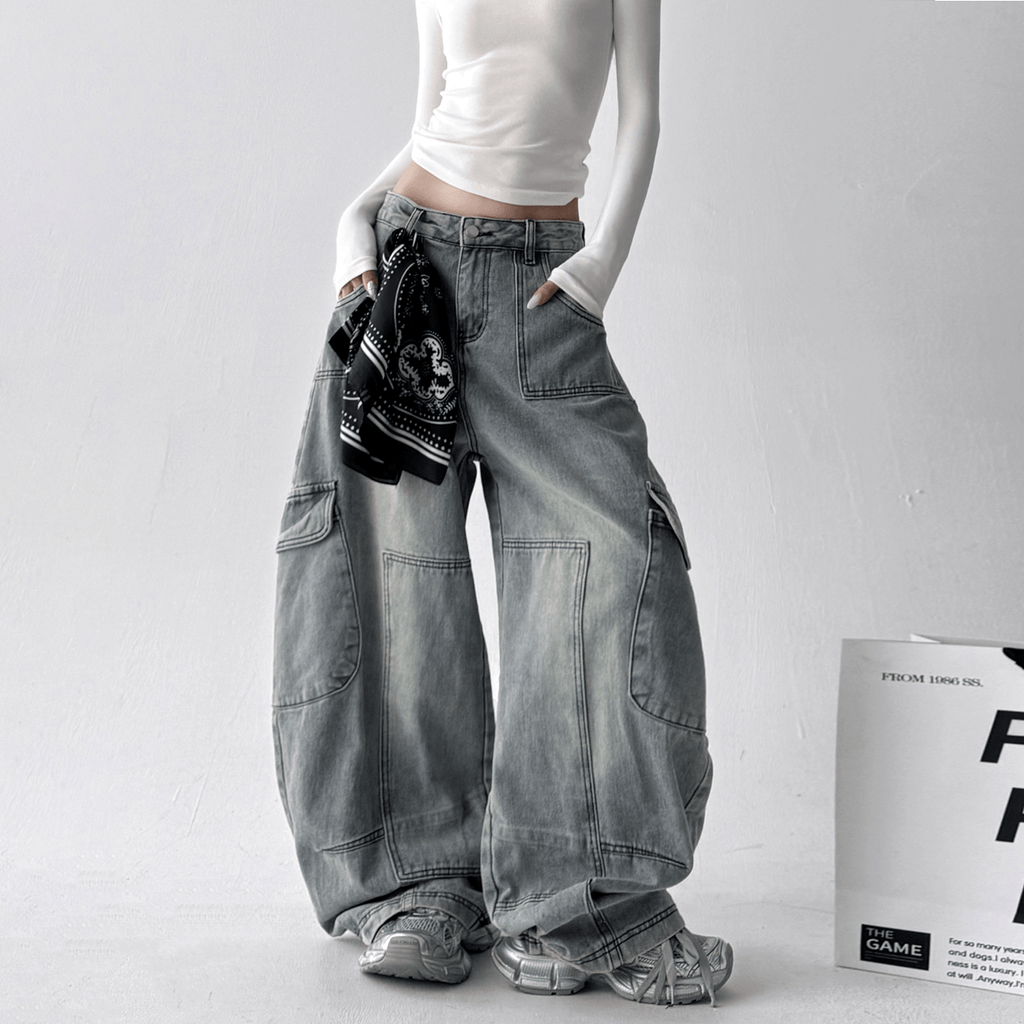 Curved - Seam Washed Wide - Leg Jeans - COPPING THREADS - CT Select