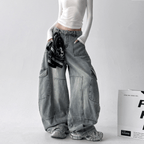 Curved - Seam Washed Wide - Leg Jeans - COPPING THREADS - CT Select