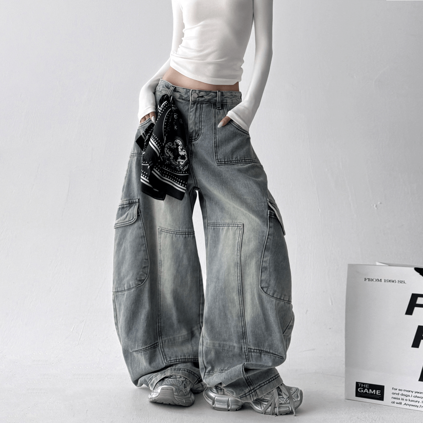 Curved - Seam Washed Wide - Leg Jeans - COPPING THREADS - CT Select