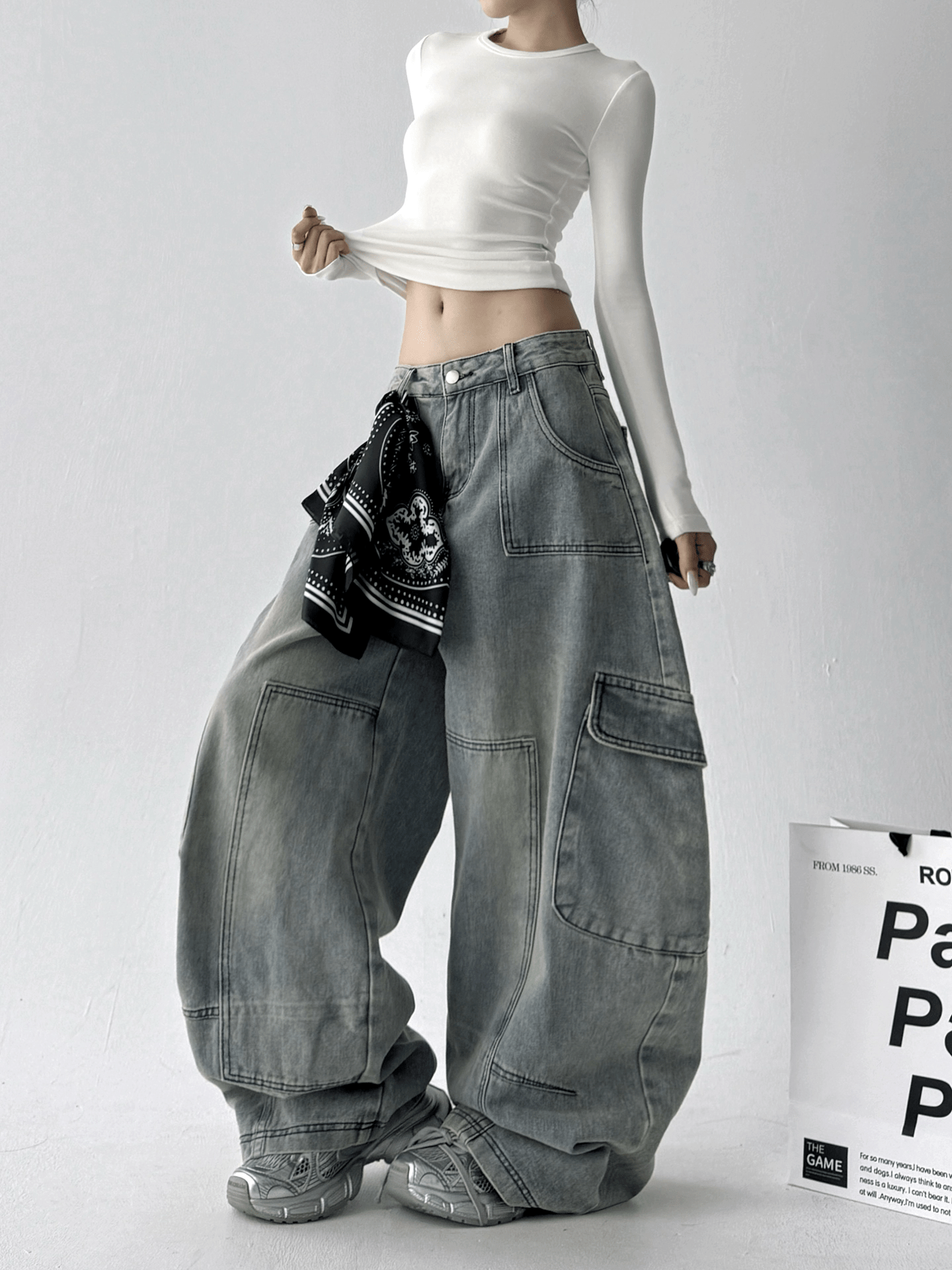 Curved - Seam Washed Wide - Leg Jeans - COPPING THREADS - CT Select