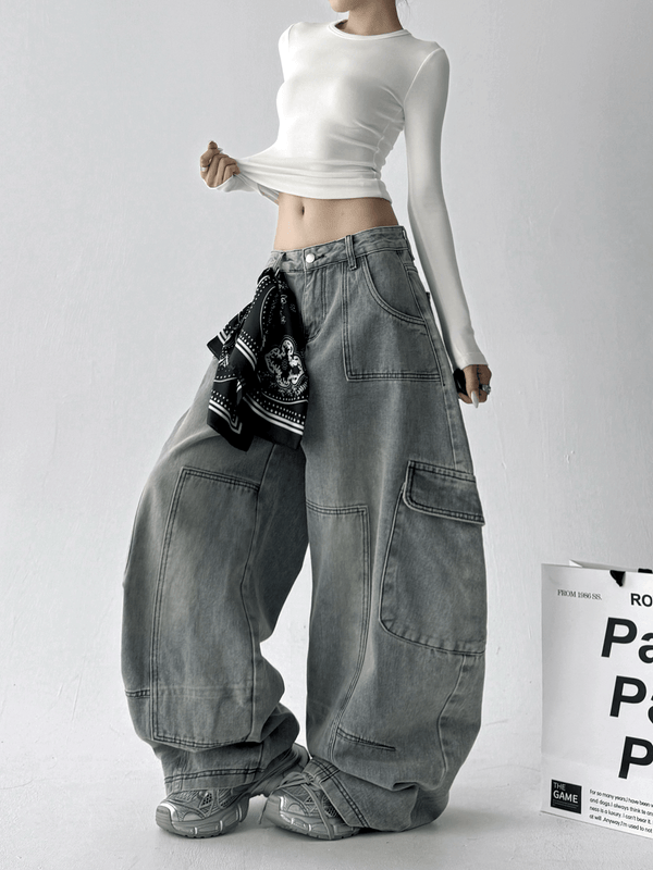Curved - Seam Washed Wide - Leg Jeans - COPPING THREADS - CT Select