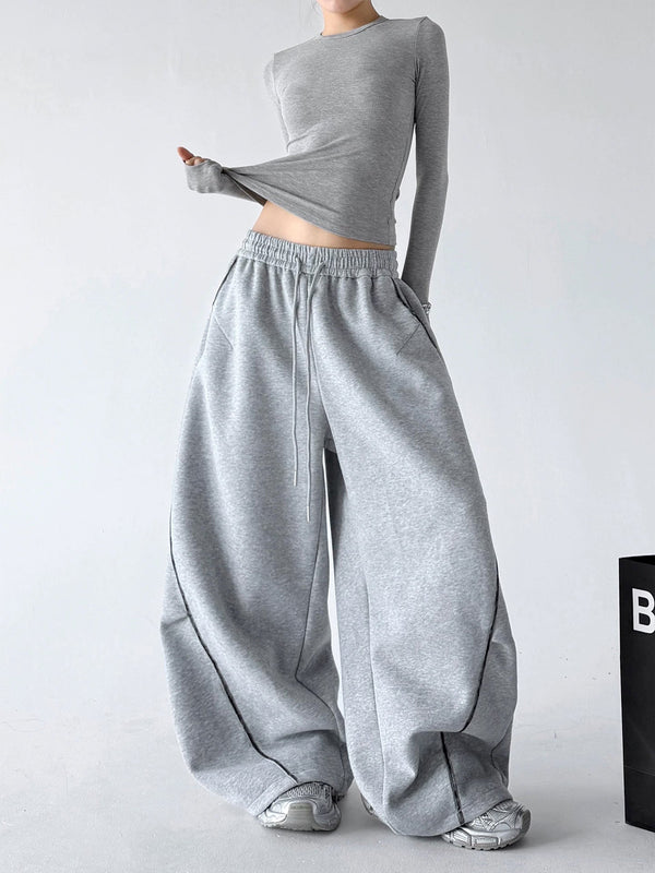 Curved-Seam Wide-Leg Sweatpants - COPPING THREADS - CT ORIGINALS