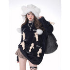 Cute Teddy Bear Charm Knit Sweater - COPPING THREADS - 11SH