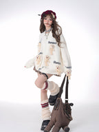 Cute Teddy Bear Charm Knit Sweater - COPPING THREADS - 11SH