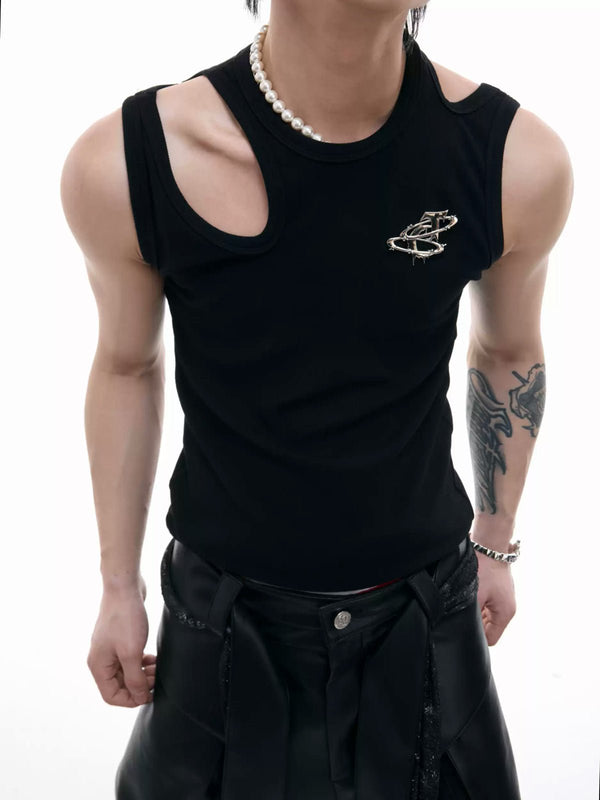 Cutout Metal-Detail Fitted Tank Top - COPPING THREADS - Argue Culture