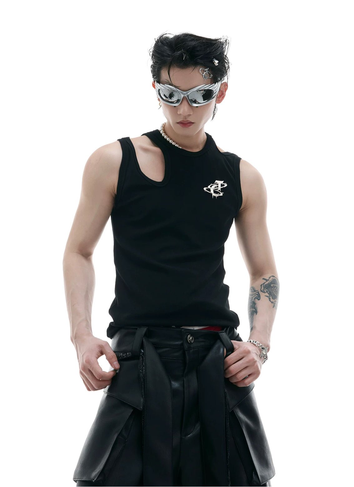 Cutout Metal-Detail Fitted Tank Top - COPPING THREADS - Argue Culture