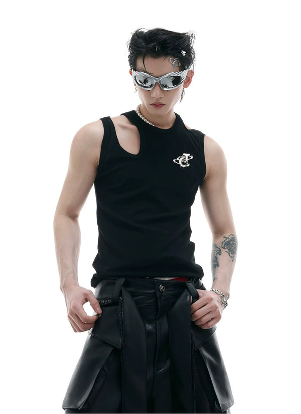 Cutout Metal-Detail Fitted Tank Top - COPPING THREADS - Argue Culture