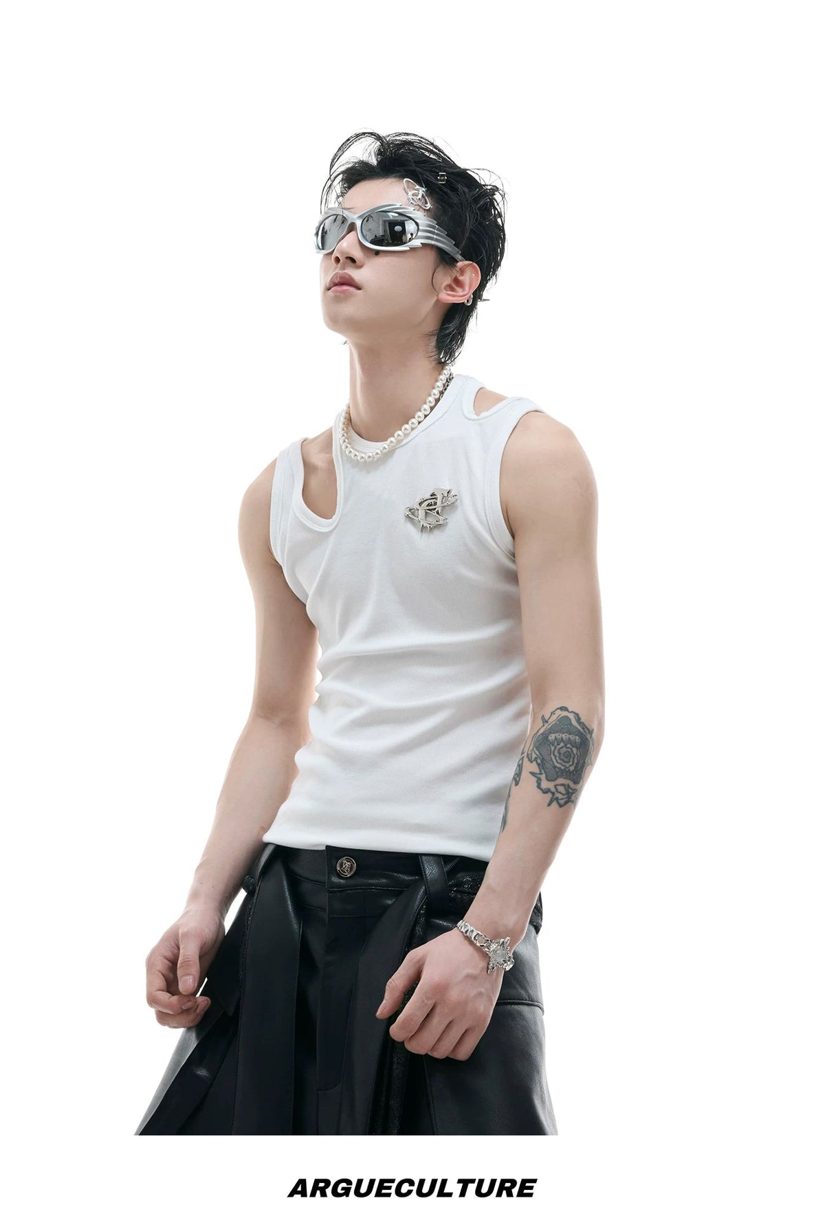 Cutout Metal-Detail Fitted Tank Top - COPPING THREADS - Argue Culture
