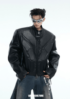 Cyberpunk Armor - Inspired Deconstructed PU Leather Jacket - COPPING THREADS - ArguE CulturE