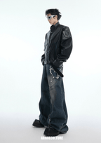 Cyberpunk Armor - Inspired Deconstructed PU Leather Jacket - COPPING THREADS - ArguE CulturE