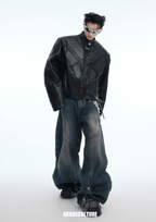 Cyberpunk Armor - Inspired Deconstructed PU Leather Jacket - COPPING THREADS - ArguE CulturE